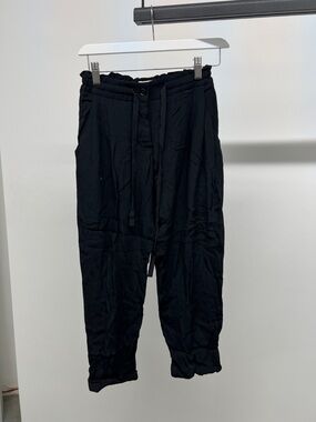 Wilfred Black Drawstring Casual Trousers